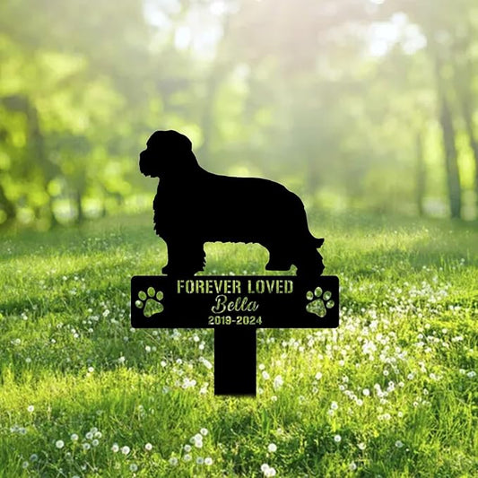 Custom Briard Dog Metal Memorial Garden Stake Personalized Pet Grave Marker Name Sign Remembrance Stake Decor Sympathy Dog Loss,Outdoor Statues for Yard Garden Lawn Patio Pathway Grave Ornament.