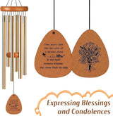 Aluminium Wind Chimes, 26" Wooden Sympathy Wind Chimes, Memorial Wind Chime for Loss of Loved One, Wind Tubes of Sympathy Gift, for Home Decor Outdoor Garden Patio(Golden)