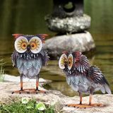 hogardeck Owl Garden Decor Outdoor Statues, Large Metal Bird Standing Yard Art, Lawn Sculptures Ornaments for Outside Patio Pond Backyard, Holiday Sympathy Gifts for Grandma Mom