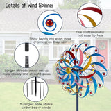 DREAMYSOUL Wind Spinners Outdoor, 20 Inches Dia Extra Large Metal Wind Spinner, Colorful Windmills Kinetic Wind Sculptures and Spinners for Yard Garden Outside Patio Lawn Decor
