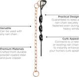 Good Directions 12” Rain Chain Ground Anchoring Stake, Black Powder-Coated Steel, Includes 17” Copper Chain