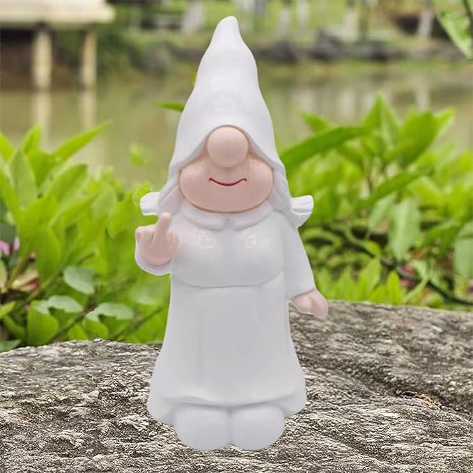 MINICAR Gnome Statue Lady, Funny Outdoor Garden Yard Lawn Sculpture Decoration Home Decor Naughty Gifts, 6.3 Inch Tall