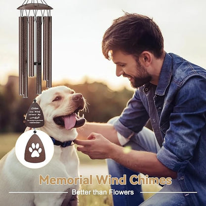 32" Memorial Sympathy Wind Chimes for Loss of Dog,Sympathy Memorial in Memory of Dog Gifts,Loss of Pet Sympathy Gift