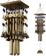 Wind Chimes for Outside, 30"Memorial Wind Chimes with 24 Copper Tubes and 16 Copper Bell for Garden,Patio,Window Wind Chime Hanging Decoration,Bronze Memorial Sympathy Wind Chime Gifts for Mom