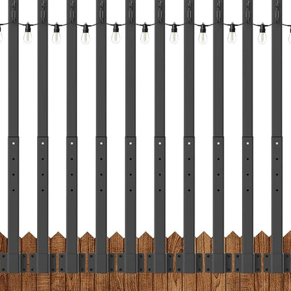 NUERPO 10 Pack String Light Poles,2.8Ft Metal Poles for Outdoor String Lights,Outdoor Light Poles with Post,Poles/Stand for Outside,Patio,Deck,Backyard,Garden Wedding,Party