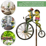 Outdoor Statues, Vintage Frogs Bicycle Metal Lawn Ornaments, Creative Garden Sculptures Outdoor Figurines for Bike Spinner Yard Patio Lawn Garden Art