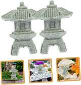 Yardwe 10pcs Stone Pagoda Statue Mini Pagoda Model Zen Sculpture Garden Ornament Home Decor