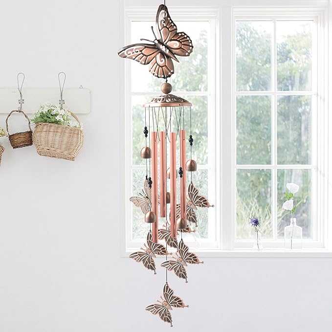 Butterfly Wind Chimes, Gift for Grandma,Birthday Gifts for mom for Daughter,Friend Gift, Aunt, Women,Gardening Decoration for Mother's Day,Christmas, Thanksgiving, Father's Day, Birthday