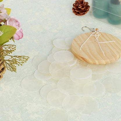 Shell Wind Chimes, Handmade Seashell Wind Chimes Hanging for Outside, Colorful/White Shell Wind Chimes Outdoor, Delicate Waterproof Lightweight Decoration Memorial Windchimes for Yard Porch Outdoor