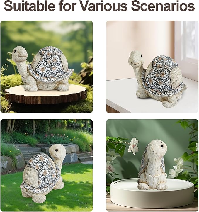 Artpual Turtle Outdoor Statues for Garden Lawn Decor Outside Statue for Patio Yard Porch Balcony Home House Ornament, Great Gifts for Family and Friends