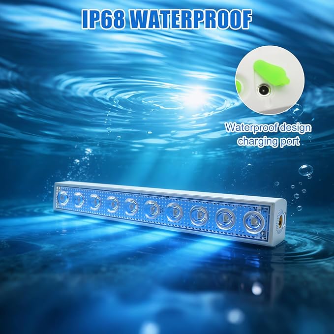 2PCS LED Lights for Pool Fountain, IP68 Waterproof 7-Color 4-Mode, Rechargeable Dual-Purpose with Remote & Clip-on Mount for Pool Waterfall/Underwater Use