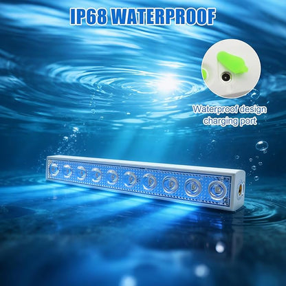 2PCS LED Lights for Pool Fountain, IP68 Waterproof 7-Color 4-Mode, Rechargeable Dual-Purpose with Remote & Clip-on Mount for Pool Waterfall/Underwater Use