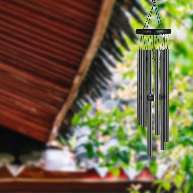 Wind Chime, Classic Wind Chimes for Outdoor Indoor Decor Smooth Melodic Tones Chime for Garden Patio Balcony and Home - 29 Inch with 6 Tubes & DIY Pendants for Outdoor Garden Patio Decor