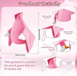 Graduation Goose Outfit for 23'' High Cement Goose Statue, Lawn Porch Clothes Cute Grad Yard Statue Outfit for Patio Outdoor Garden Decoration(Pink)