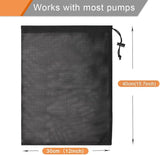 Coolrunner Pump Barrier - 12" x 15.7" Pond Filter Mesh Bag for Biological Filters (Black)