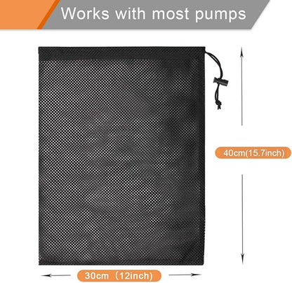 Coolrunner Pump Barrier - 12" x 15.7" Pond Filter Mesh Bag for Biological Filters (Black)