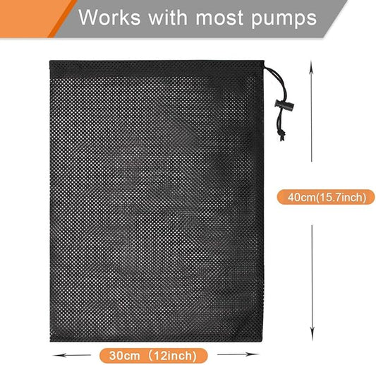 Coolrunner Pump Barrier - 12" x 15.7" Pond Filter Mesh Bag for Biological Filters (Black)