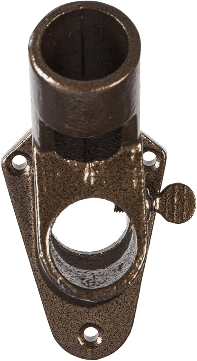 Evergreen Flag Bracket Two-Position 45 and 90 Degree | Cast Iron | Bronze| Hardware Incl | Outdoor Home | Residential or Commercial | Pole - Not Included
