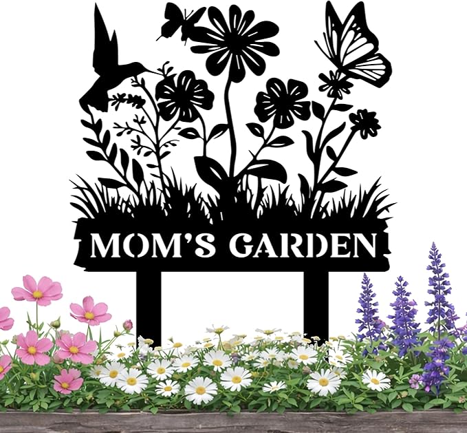 Custom Metal Garden Sign, Personalized Garden Metal Stake with Birds, Flower Garden Name Decor, Custom sign for Outside, Customized Gardening Decoration, Farmhouse Decor, Yard Art, Gift for Gardener