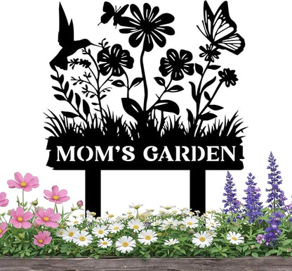 Custom Metal Garden Sign, Personalized Garden Metal Stake with Birds, Flower Garden Name Decor, Custom sign for Outside, Customized Gardening Decoration, Farmhouse Decor, Yard Art, Gift for Gardener