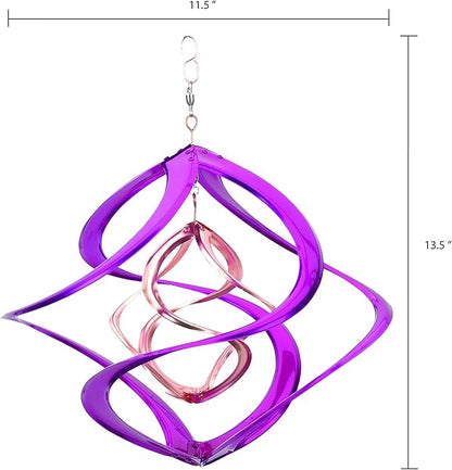 Red Carpet Studios The Original Cosmix Deluxe Helix Wind Spinner, Medium 14-Inch, Double Purple & Copper