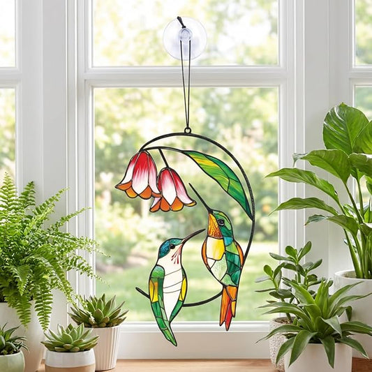 Hummingbird Gifts for Women, Hummingbird Sun Catcher for Window Hanging, Mothers Day for Mom Grandma Bird Lovers, Spring Suncatcher Garden Decor for Indoor Outdoor Windows(6)