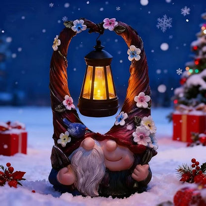 Joint Honglin Outdoor Couple Gnome Decorations with Solar Light Lantern Double Cute Gnomes Resin Statues Outdoor Decor Gifts for Valentine's Day Anniversary(Couple Gnome)
