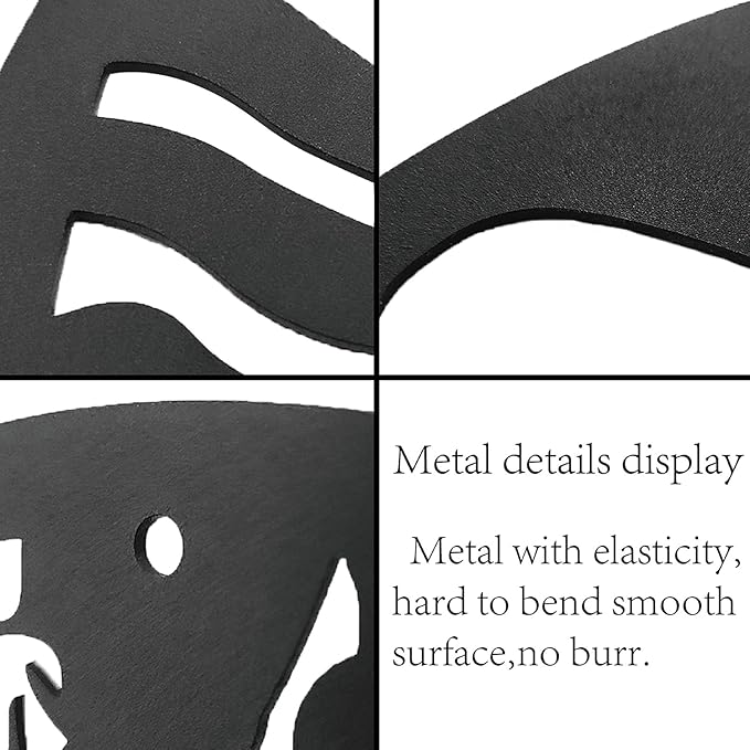 CREATCABIN Bee Happy Metal Wall Art Decor Wall Sculpture Hanging Decoration Sign Iron Outline Wall Art Black Rustic Decor Ornament Wall for Garden Indoor Outside Living Room Home Office 12 x 8.7Inch