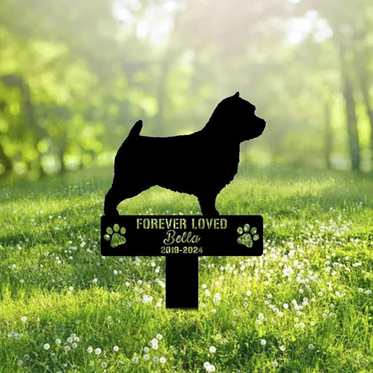Custom Norwich Terrier Dog Metal Memorial Garden Stake Personalized Pet Grave Marker Name Sign Remembrance Stake Decor Sympathy Dog Loss,Outdoor Statues for Yard Garden Lawn Patio Pathway Grave.