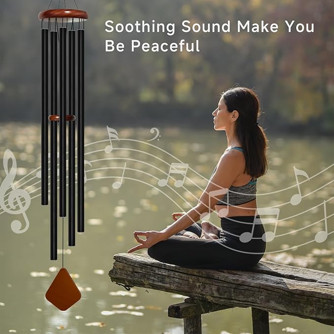 Bursvik 60'' Wind Chimes for Outside Deep Tone, Large Wind Chime, 5 Heavy Duty Tubes Metal Extra Large Wind Chimes Outdoor, Decoration for Garden, Patio, Yard, Gifts for Mother's Day(Rhombus)