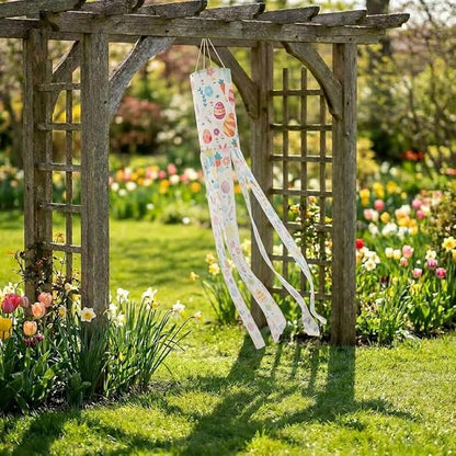 Madrona Brands Easter Collage Windsock | Durable Outdoor Hanging Wind Decor | Yard, Patio, Porch | 48 Inch