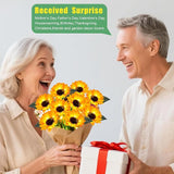 Solar Sunflower Lights Outdoor Waterproof 4 Pack Solar Flowers Lights for Garden Decor Patio Yard,Birthday Gifts for Mom Grandma