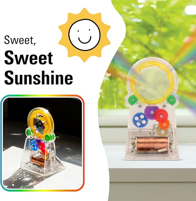 Kikkerland Solar Powered Rainbow Maker – Prism Suncatcher, Fun Home Window Decor – Unique Gift for Christmas & Birthdays – Standing Crystal