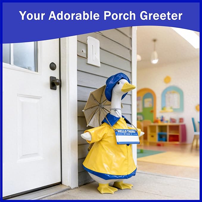 Independence Day Style Cute Outfit for 23-Inch Cement Goose – Outdoor Garden Yard Porch Decor