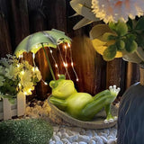 Banax Solar Outdoor Garden Decoration, Lazy Frog Animal Statue, IP65 Rated Waterproof Mini Pond Decorations, Resin Fairytale Art Ornament, Garden Gift for Family, Friends & Colleagues