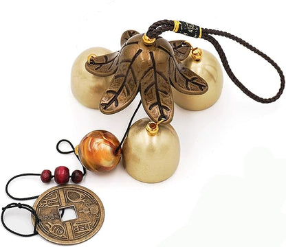 Banfeng 3 Bells Lucky Wind Chimes Feng Shui Wind Bell for Good Luck Home Garden Hanging Decoration Gift
