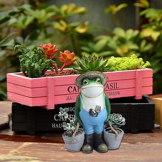 SisBroo Frog Garden Decor, Frogs Garden Statue for Yard, Garden, Indoor Outdoor Decoration and Housewarming Gift