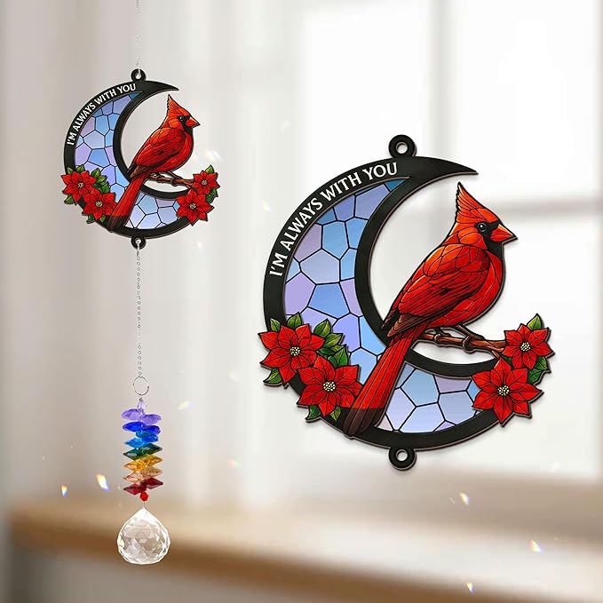 2 Layered Ornament Suncatcher - I am Always with You - Sympathy Gift for Loss of Loved One - Grief Gifts - Heaven Fathers Mothers Day Funeral Keepsake - Daily Remembrance - Home Garden Decor