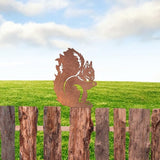 Rusty Squirrel Garden Ornament, Rusty Squirrel Silhouette to Screw in Wood, Metal Garden Decoration, Metal Garden Decor, Fence Topper, Gift Idea for Garden or Wildlife Loverent