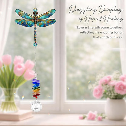 1 Layered Ornament Suncatcher - Dragonfly Gifts - Dragonflies Decor - Dragonfly Keepsake - Rainbow Maker - Hanging Home Decor Mother's Day Father's Day Christmas Birthday Gifts for Women, Men