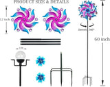 69" Metal Wind Spinners Outdoor with Plant Rack,3 Legs Colorful Windmill for Yard, Kinetic Yard Art, Waterproof Large Wind Sculptures for Garden Backyard Outdoor Decor Lawn Ornaments for Outside