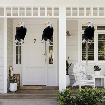 Owl to Keep Birds Away, 5 Pack Bird Scare Hawk Fake Owl, Reflective Hanging Bird Decoration, Bird Control Device to Keep Birds Pigeon Woodpecker Away from Patio Garden