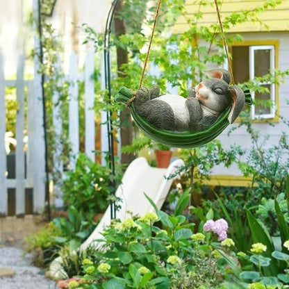 Collectible Figurines Modern Statues Resin Figurine Gray Rabbit Garden Animal Statue Sculpture for Outdoor Yard Tree Art Decor Creative Sculptures A Meaningful Gift