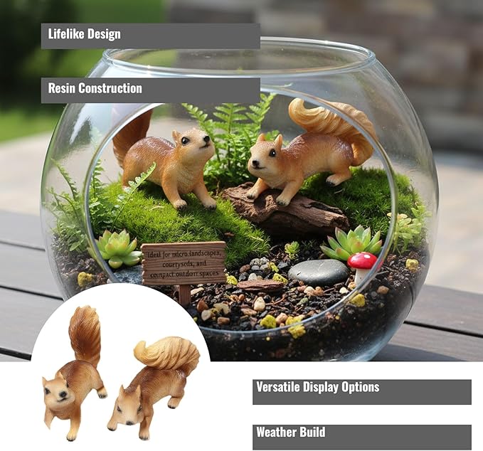 Resin Garden Decor Figurines for Outdoor Courtyard and Landscape Display (Brown, 23.5x12.5x25 cm)