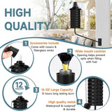 6 Pack Black Wall Mounted Citronella Torches,16 Oz Outdoor Metal Torch,Refillable Garden Torches for Yard, Patio, Deck, Garden, Party, Landscape