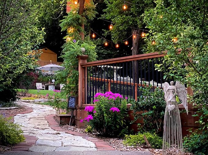 Angel Garden Statue Outdoor Antique Metal Yard Art Decor Lawn Patio Decorations Garden Trellis for Climbing Plants Potted Vines Ivy Roses (32" H)