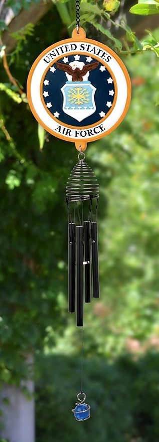 Red Carpet Studios Windchimes Patriot Military Wind Chime, 23" Long, United States Air Force