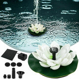 Solar Garden Fountain Water Lilies Designs Outdoor Bird Bath Accessories Suitable for Patios and Fish Pond Fish Pond Accessories