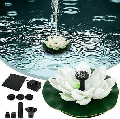 Solar Garden Fountain Water Lilies Designs Outdoor Bird Bath Accessories Suitable for Patios and Fish Pond Fish Pond Accessories