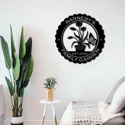 Custom Garden Metal Wall Art Personalized Garden Name Sign Yard Sign Decorative Outdoor Gardening Decor Gifts for Gardeners